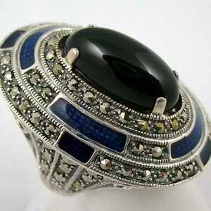 Dallas Prince Designs Black Onyx "Art Deco" Ring